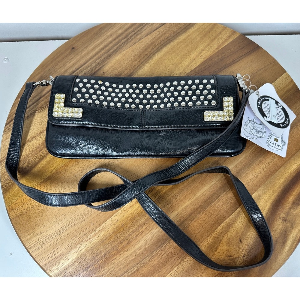 Kathy‎ Van Zeeland Crossbody Clutch Rhinestone Studded Evening Bag
